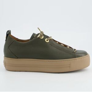Faye Sneaker Leather Platform Sneaker Color olive green leather Never worn